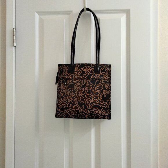 Made in India Black & Tan Leather Shoulder / Tote Bag - Picture 12 of 14